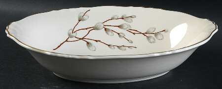 Pussy Willow 10" Oval Vegetable Bowl