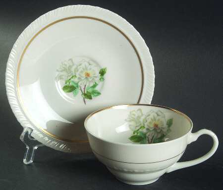 Silver Rose Flat Cup & Saucer Set