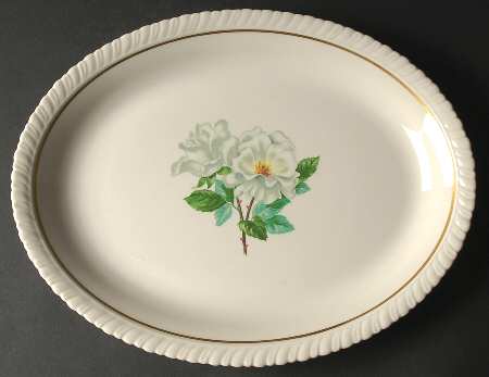 Silver Rose 14" Oval Serving Platter