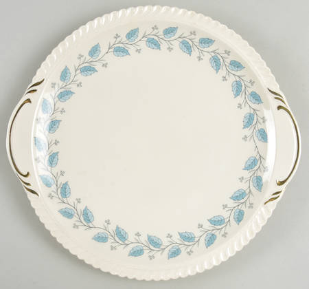 Bermuda (Blue Leaves) Handled Cake Plate