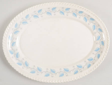 Bermuda (Blue Leaves) 12" Oval Serving Platter