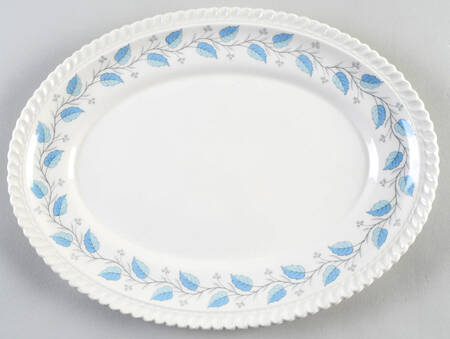 Bermuda (Blue Leaves) 11" Oval Serving Platter