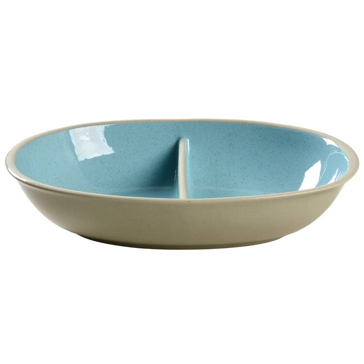Blue Mist 10" Oval Divided Vegetable Bowl