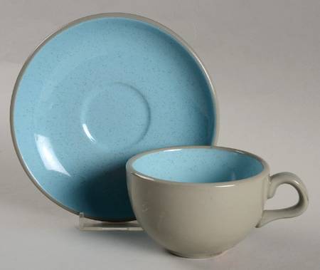Blue Mist Flat Cup & Saucer Set