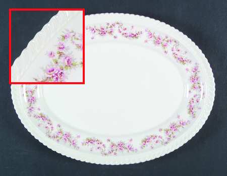 Bridal Rose (Royal Gadroon, No Trim) 12" Oval Serving Platter
