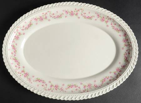 Bridal Rose (Royal Gadroon, No Trim) 13" Oval Serving Platter