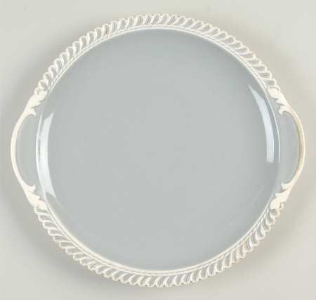 Chesterton Light Gray Handled Cake Plate