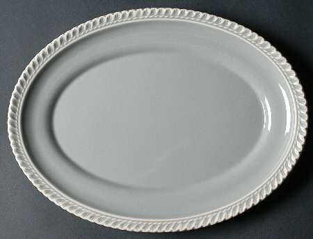 Chesterton Light Gray 12" Oval Serving Platter