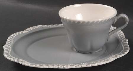 Chesterton Light Gray Snack Plate & Cup Set