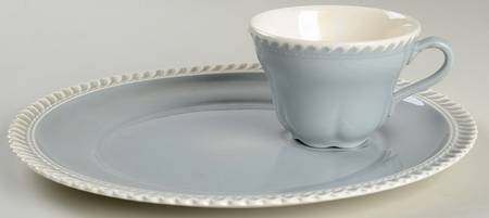 Chesterton Light Gray Snack Plate & Cup Set