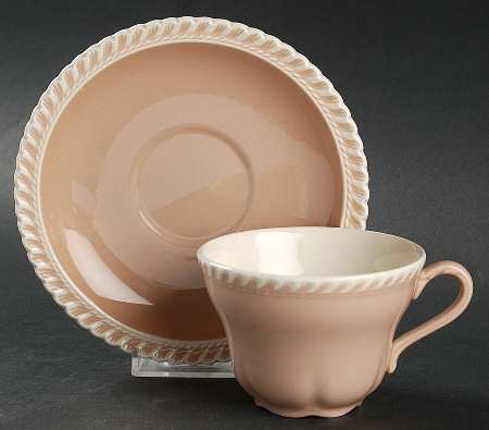 Chesterton Pink Cocoa Flat Cup & Saucer Set