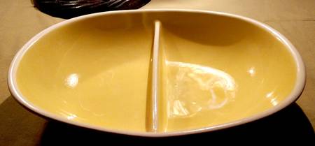 Cock O'Morn (Yellow) Oval Divided Vegetable Bowl