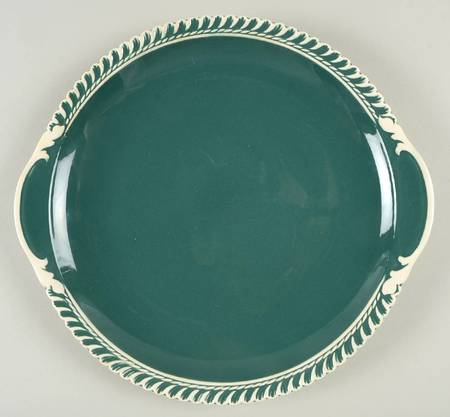 Corinthian (Dark Teal Green) Handled Cake Plate
