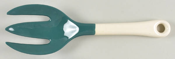 Corinthian (Dark Teal Green) Salad Serving Fork, Solid Piece