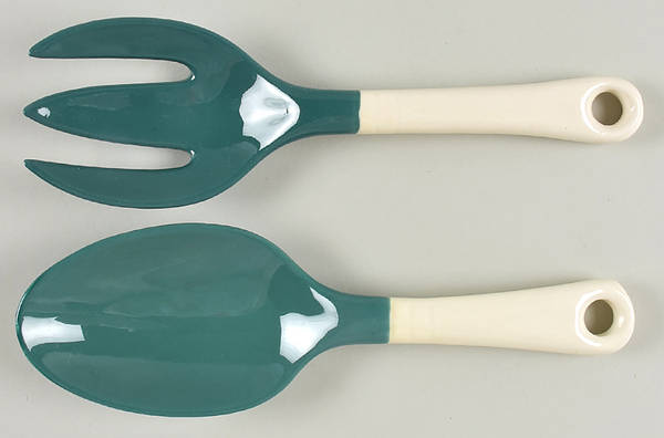 Corinthian (Dark Teal Green) 2 Piece Salad Set, Solid Piece