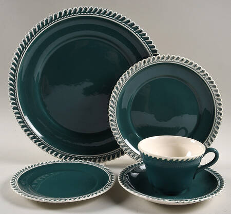 Corinthian (Dark Teal Green) 5 Piece Place Setting