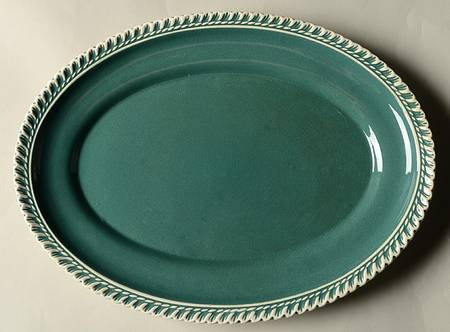 Corinthian (Dark Teal Green) 12" Oval Serving Platter