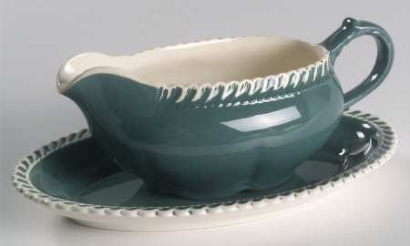 Corinthian (Dark Teal Green) Gravy Boat & Underplate/Relish