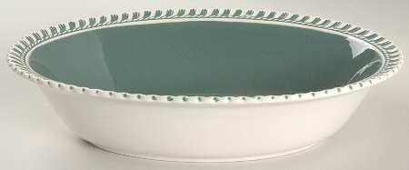 Corinthian (Dark Teal Green) 9" Oval Vegetable Bowl