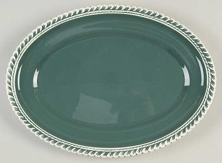 Corinthian (Dark Teal Green) 13" Oval Serving Platter