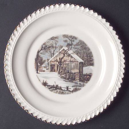 Currier & Ives (No Gold Inner Band) Bread & Butter Plate