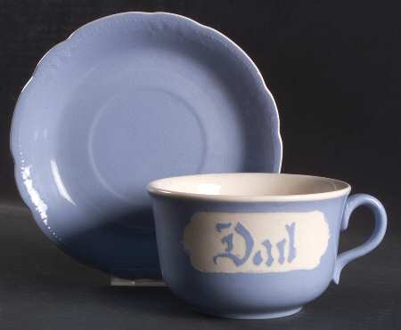 Dainty Flower Blue (Virginia) Jumbo Cup & Saucer Set by Harker