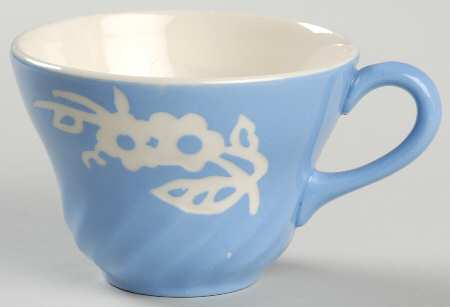 Dainty Flower Blue (Swirl) Flat Cup