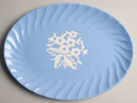 Dainty Flower Blue (Swirl) 13" Oval Serving Platter