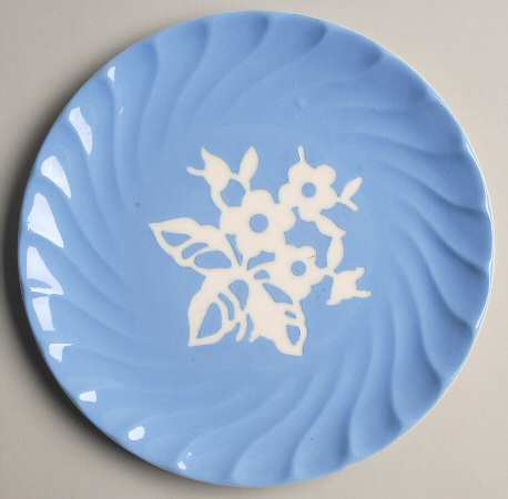 Dainty Flower Blue (Swirl) Salad Plate