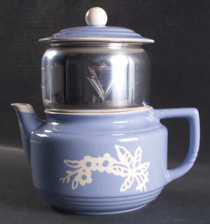 Dainty Flower Blue (Zephyr) Coffee Pot & Lid w/Metal Drip