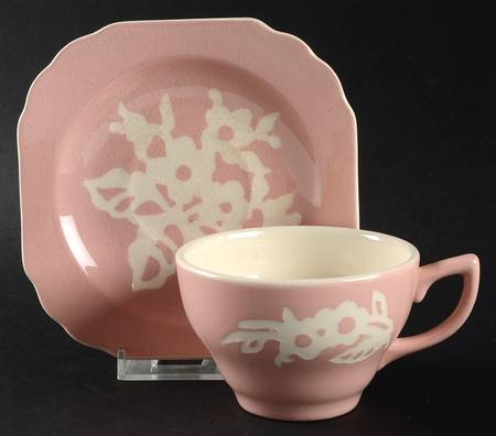 Dainty Flower Pink (Virginia) Flat Cup & Saucer Set