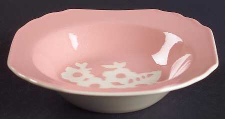 Dainty Flower Pink (Virginia) Rim Fruit/Dessert (Sauce) Bowl