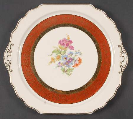Dresden Duchess Square Handled Cake Plate