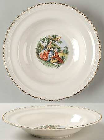 Godey Prints Rim Soup Bowl