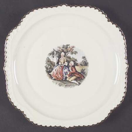 Godey Prints Square Salad Plate