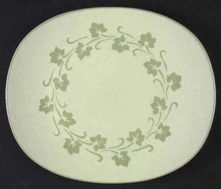 Ivy Wreath Gray 13" Oval Serving Platter