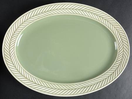 Laurelton Celadon Green 14" Oval Serving Platter