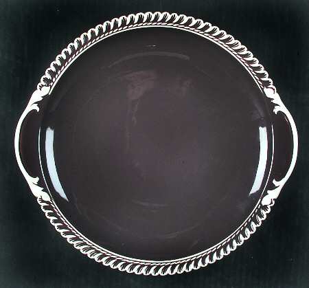 Pate Sur Pate Chocolate (Brown) Handled Cake Plate