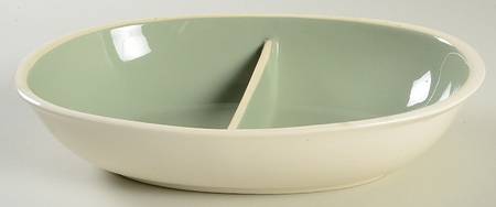 Persian Key 10" Oval Divided Vegetable Bowl