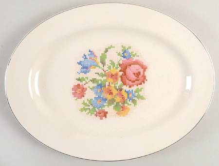 Petit Point 11" Oval Serving Platter