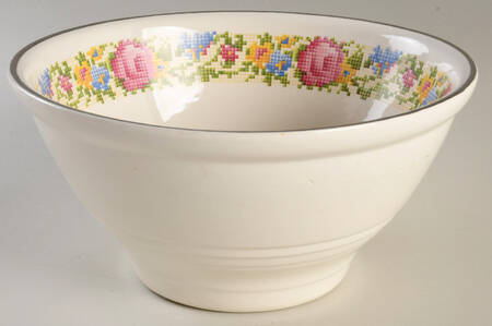 Petit Point 9" Round Vegetable Bowl