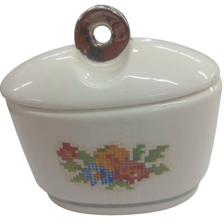 Petit Point Sugar Bowl & Lid