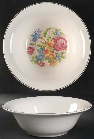 Petit Point 8" Round Vegetable Bowl