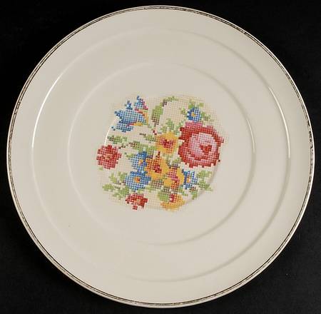 Petit Point Cake Plate