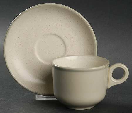 Pepper White Flat Cup & Saucer Set