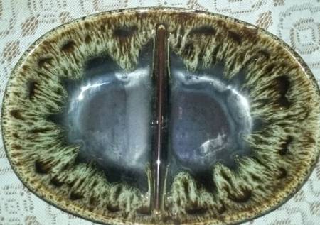 Rawhide Oval Divided Vegetable Bowl