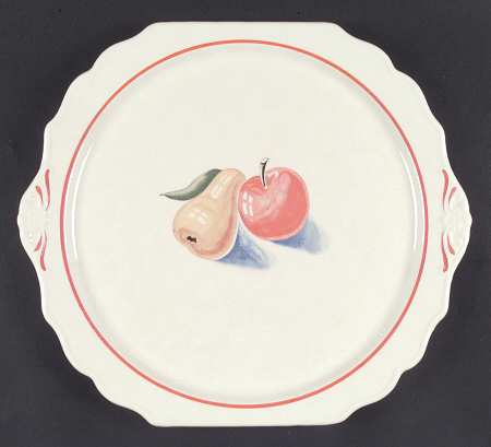 Red Apple II Hotoven Handled Cake Plate