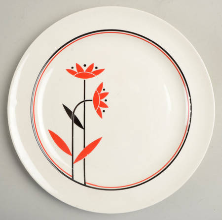 Red Daisies Luncheon Plate