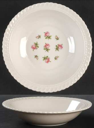 Rosebud Bouquet (No Trim) Rim Fruit/Dessert (Sauce) Bowl