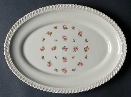 Rosebud Bouquet (No Trim) 11" Oval Serving Platter